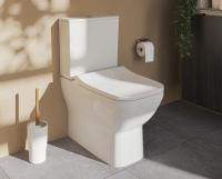 Комплект напольного безободкового унитаза Integra Square Back to Wall, тонкое сиденье микролифт, механизм 3/6 л