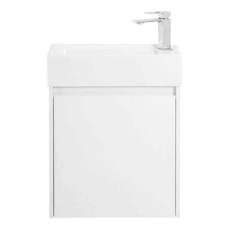Тумба с раковиной подвесная BelBagno KRAFT MINI 50 Rovere Galifax Bianco левосторонняя, раковина белая Тумба с раковиной подвесная BelBagno KRAFT MINI 50 Rovere Galifax Bianco левосторонняя, раковина белая