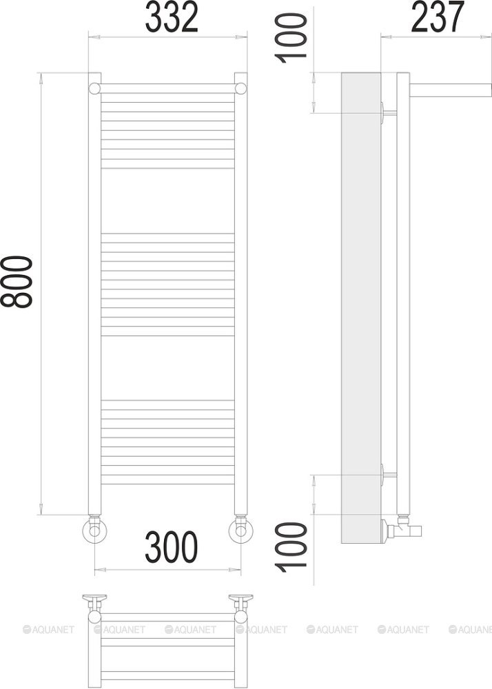 Полотенцесушитель Terminus Аврора с/п П16 300х800 Полотенцесушитель Terminus Аврора с/п П16 300х800