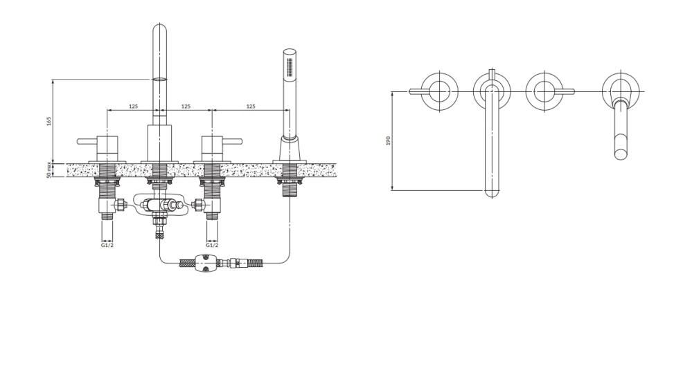 Смеситель для ванны на 4 отверстия OMNIRES Y Y1232BLGL (черный/золото) Смеситель для ванны на 4 отверстия OMNIRES Y Y1232BLGL (черный/золото)