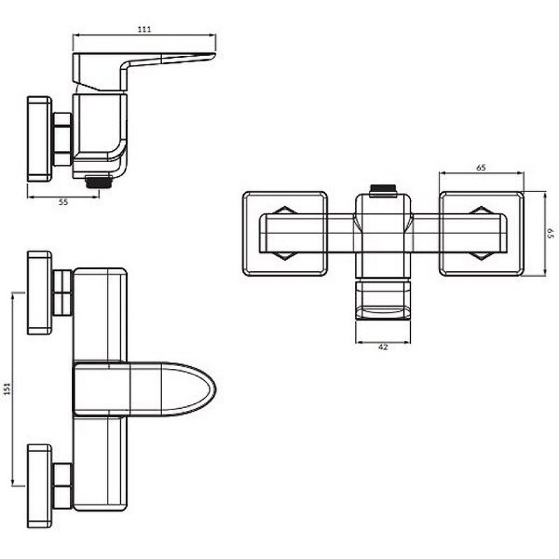 Смеситель для душа OMNIRES SLIDE SL7740CR (хром) Смеситель для душа OMNIRES SLIDE SL7740CR (хром)