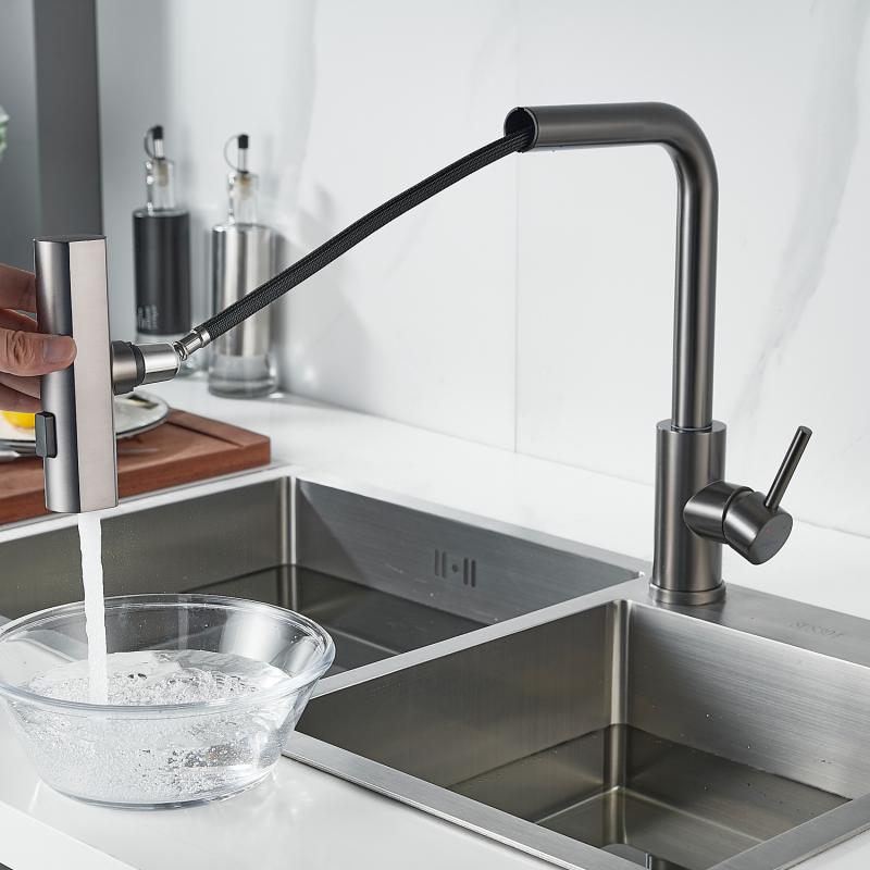 Смеситель для кухни с выдвижной лейкой Shevanik S263 S263T Смеситель для кухни с выдвижной лейкой Shevanik S263 S263T