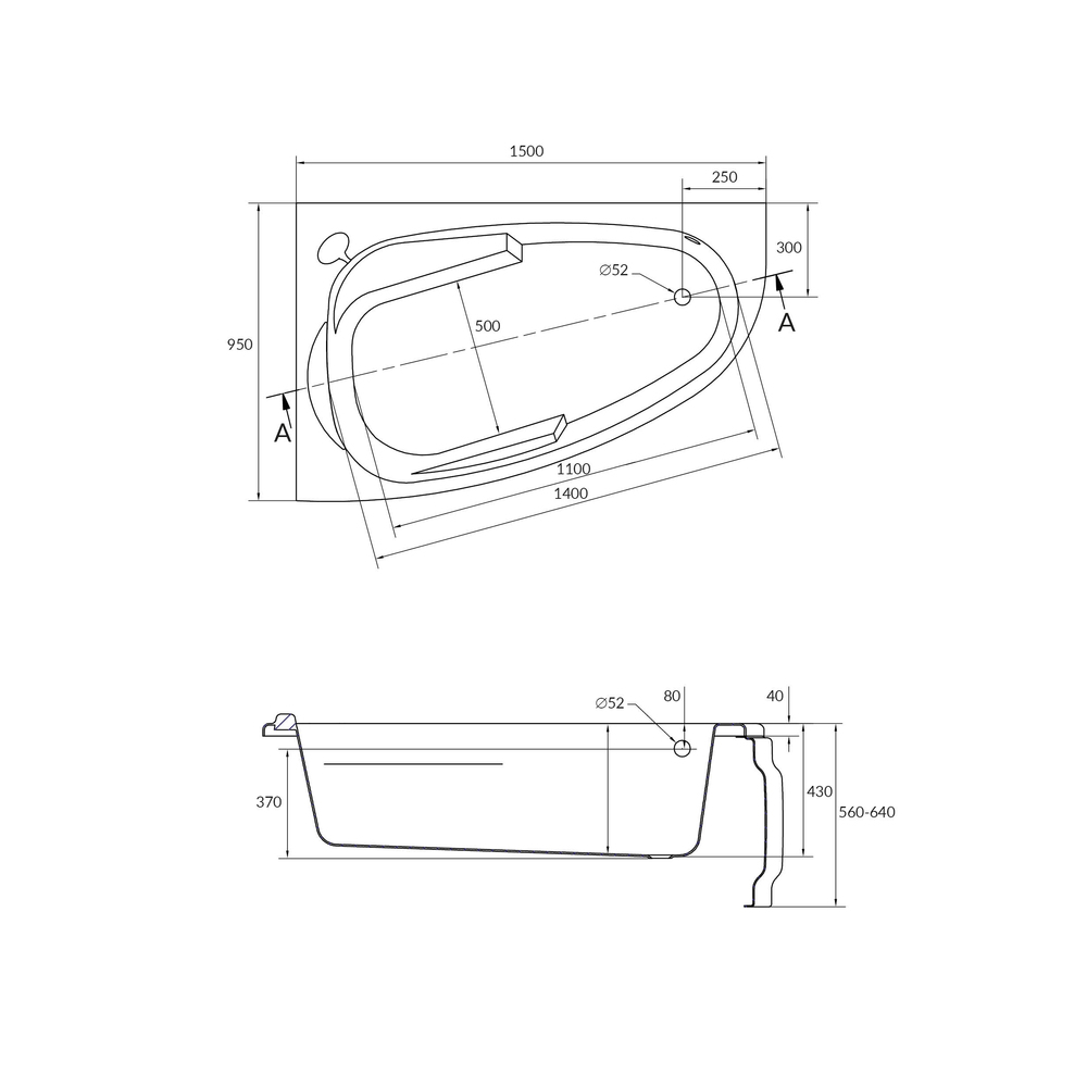 Акриловая ванна Cersanit Joanna 150х95 R 63337 Акриловая ванна Cersanit Joanna 150х95 R 63337