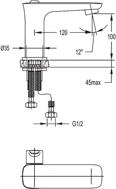 TESORO-F-LS-01-W0 Смеситель на раковину без донного клапана TESORO-F-LS-01-W0 Смеситель на раковину без донного клапана