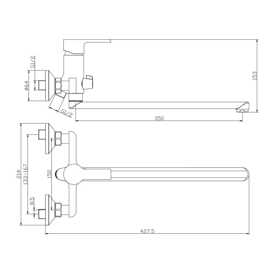 Смеситель д/ванны с длинным изливом TENERIFE, арт.24221TN Смеситель д/ванны с длинным изливом TENERIFE, арт.24221TN