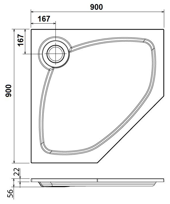 Поддон из искусственного мрамора CEZARES TRAY-S-P-90-56-W Поддон из искусственного мрамора CEZARES TRAY-S-P-90-56-W