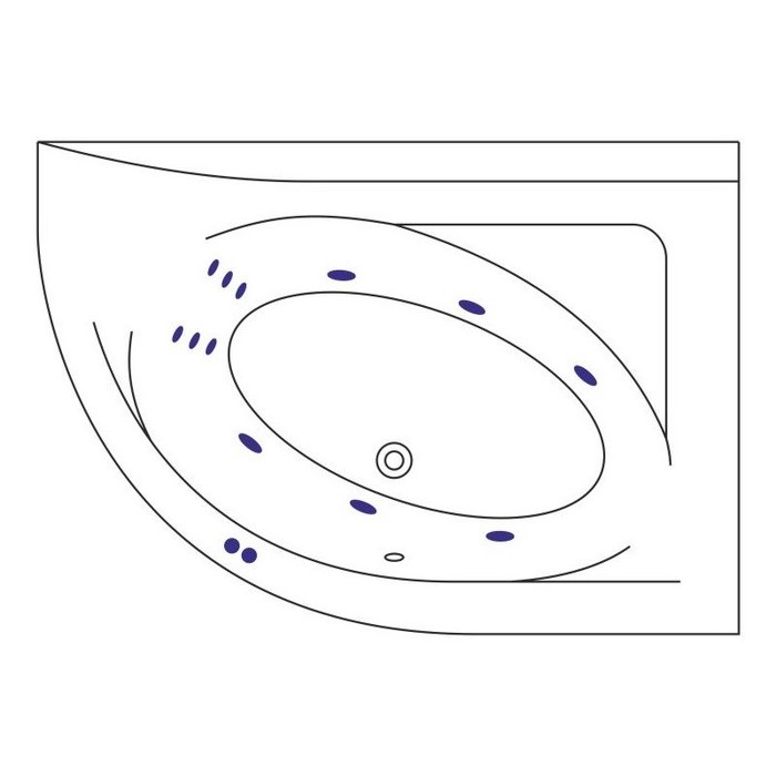 Ванна EXCELLENT Aquarella 150x100 (правая) "LINE" (хром) Ванна EXCELLENT Aquarella 150x100 (правая) "LINE" (хром)