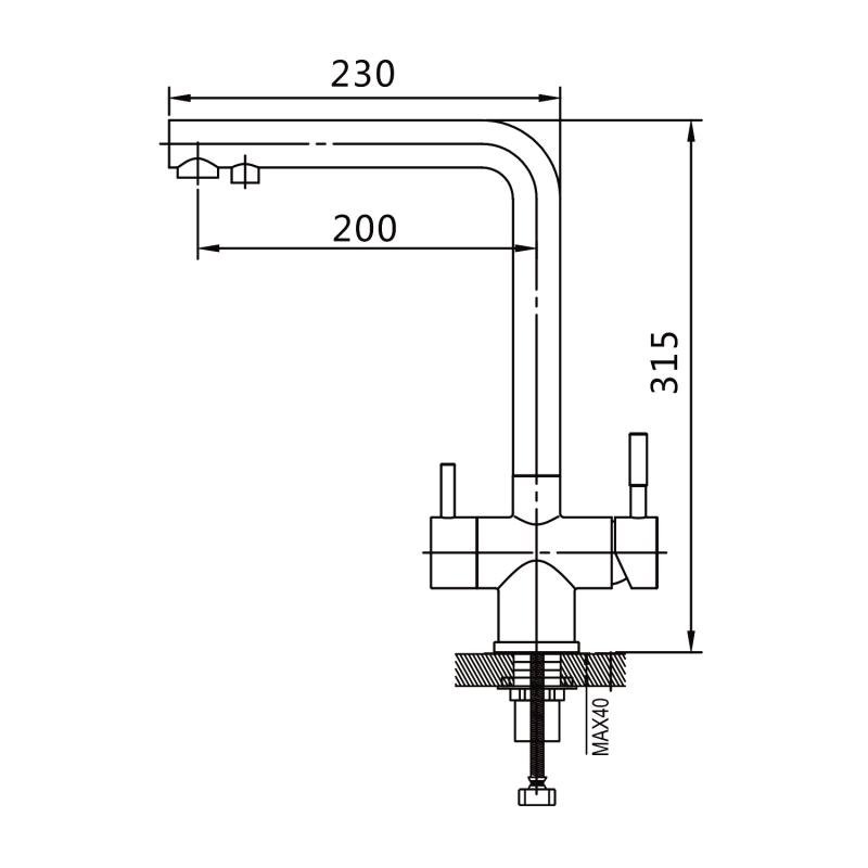 Смеситель для кухни со встроенным фильтром (краном) под питьевую воду Shevanik S468 S468H Смеситель для кухни со встроенным фильтром (краном) под питьевую воду Shevanik S468 S468H