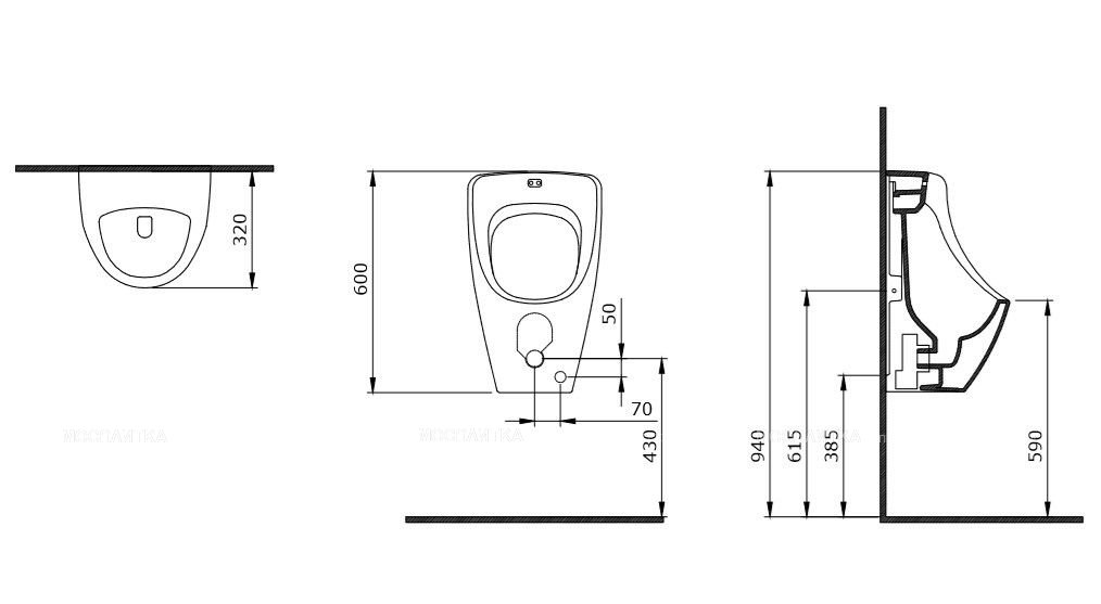 Писсуар Taormina, цвет матовый серый, (стар арт1070-006-0130), 1383-006-0130, шт Писсуар Taormina, цвет матовый серый, (стар арт1070-006-0130), 1383-006-0130, шт