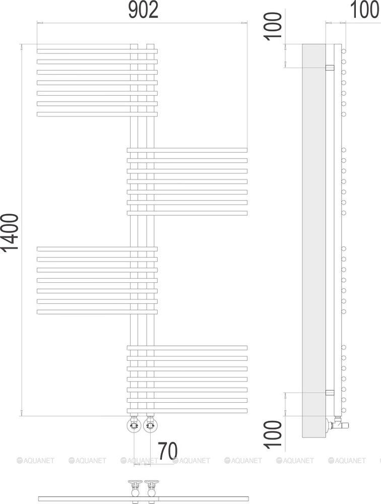 Полотенцесушитель Terminus Европа П28 70х1400  Полотенцесушитель Terminus Европа П28 70х1400