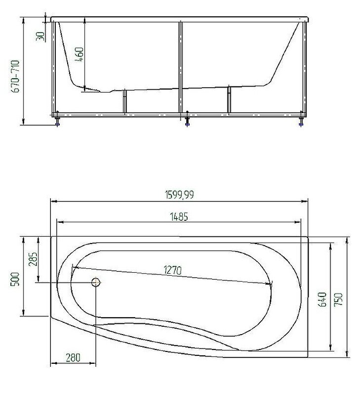 Акриловая ванна Акватек Пандора 160x75 PAN160-0000054 R Акриловая ванна Акватек Пандора 160x75 PAN160-0000054 R