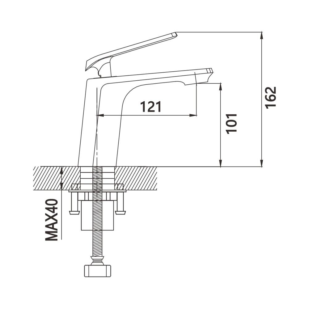 Смеситель для раковины латунь, черный S8001H Смеситель для раковины латунь, черный S8001H