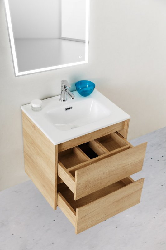 Тумба с раковиной подвесная BelBagno KRAFT 39-50 Pino Pasadena, раковина белая Тумба с раковиной подвесная BelBagno KRAFT 39-50 Pino Pasadena, раковина белая