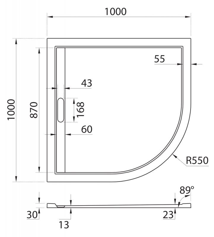 Поддон из искусственного мрамора CEZARES TRAY-AS-R-100-30-W Поддон из искусственного мрамора CEZARES TRAY-AS-R-100-30-W