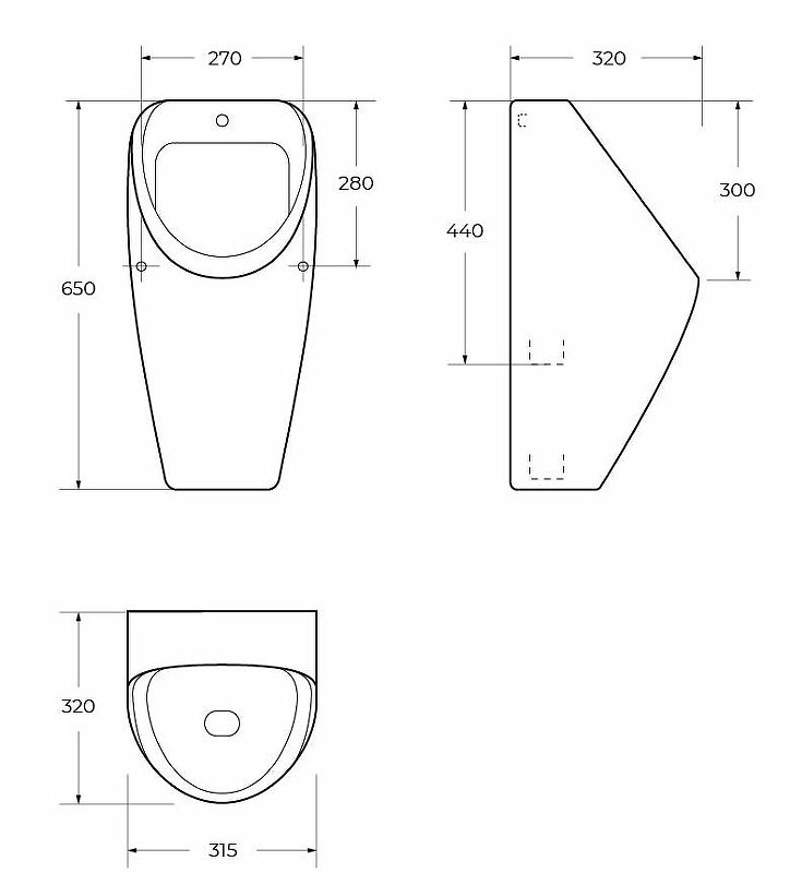 Писсуар Cezares CZR-5871-UH подвесной Белый Писсуар Cezares CZR-5871-UH подвесной Белый