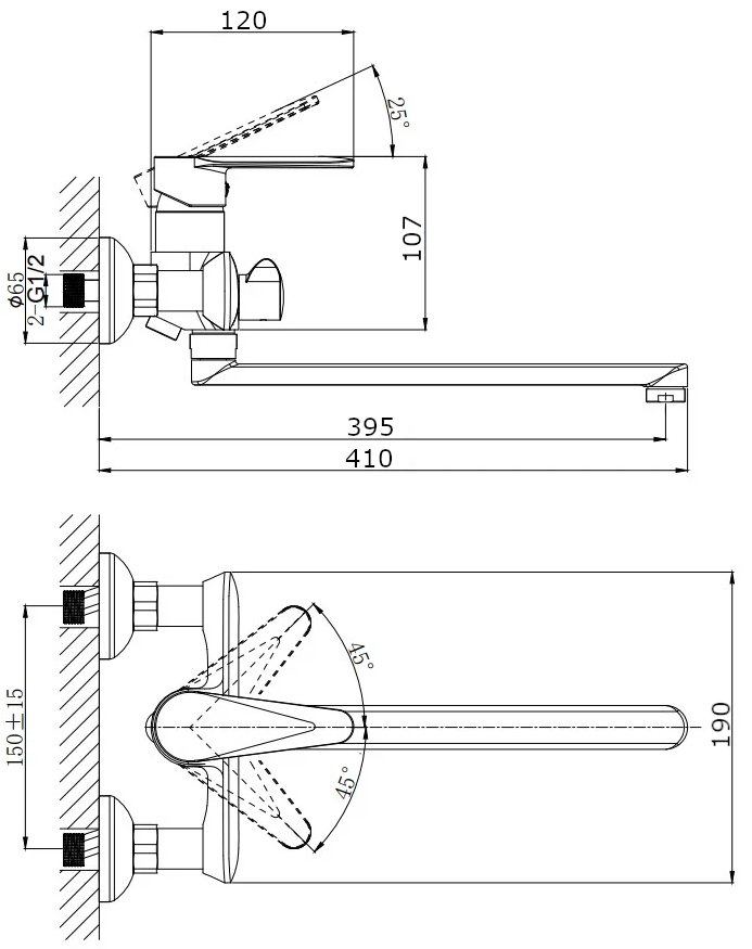 Смеситель для ванны с длинным поворотным изливом RUSH Denis (DN0335-51) Смеситель для ванны с длинным поворотным изливом RUSH Denis (DN0335-51)
