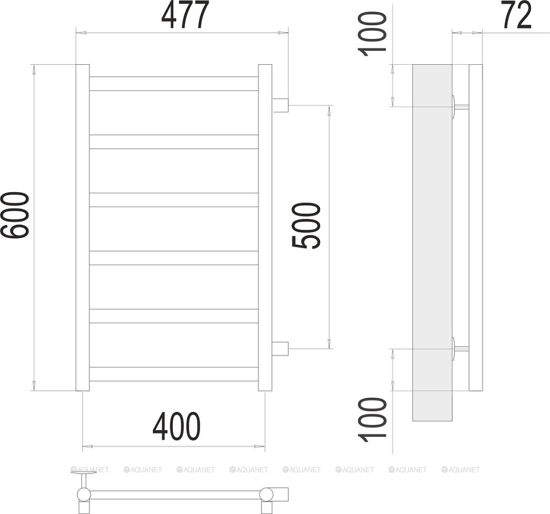 Полотенцесушитель Terminus Аврора П6 400х600 бп500 Полотенцесушитель Terminus Аврора П6 400х600 бп500