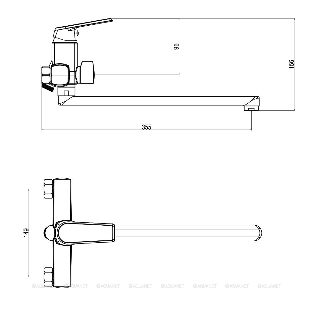 Смеситель для ванны/душа OneLife P02-211cr полимерный Смеситель для ванны/душа OneLife P02-211cr полимерный