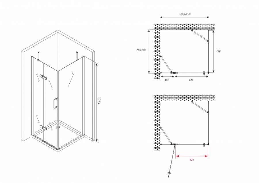Душевой уголок ABBER Zart AG08110-S81 Душевой уголок ABBER Zart AG08110-S81