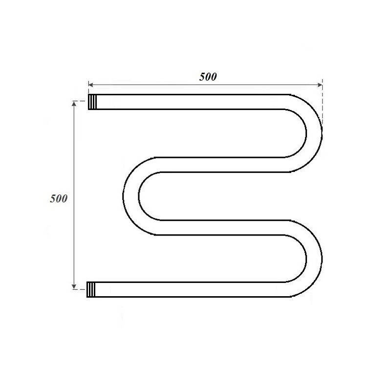 Полотенцесушитель водяной Point PN37555 500x500 М-образный (1"), хром Полотенцесушитель водяной Point PN37555 500x500 М-образный (1"), хром