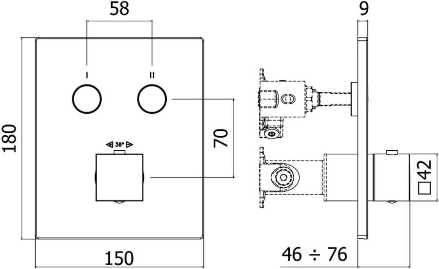 Смеситель для душа Paffoni Compact Box CPT518BO Смеситель для душа Paffoni Compact Box CPT518BO