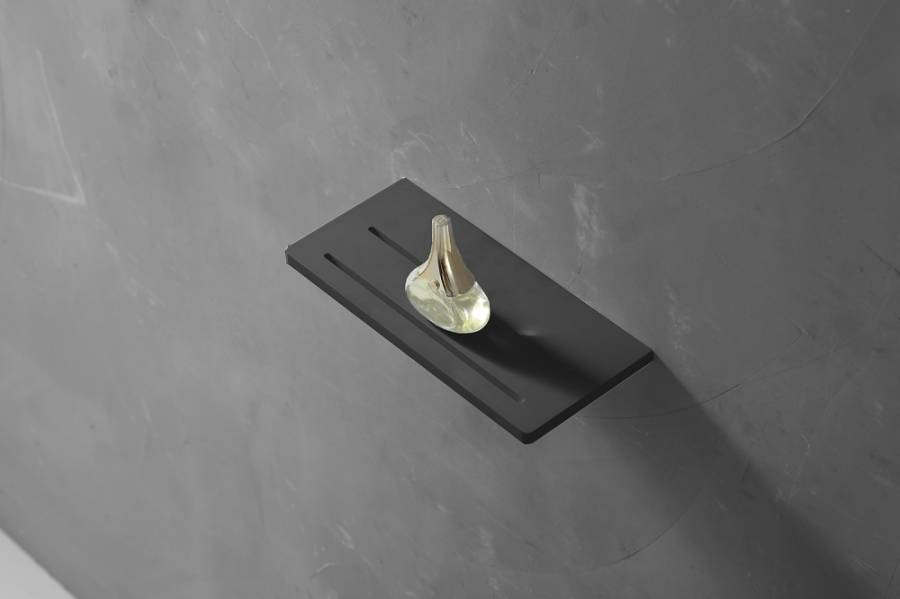 Полочка для ванной комнаты ABBER Stein AS1653MB черная матовая Полочка для ванной комнаты ABBER Stein AS1653MB черная матовая