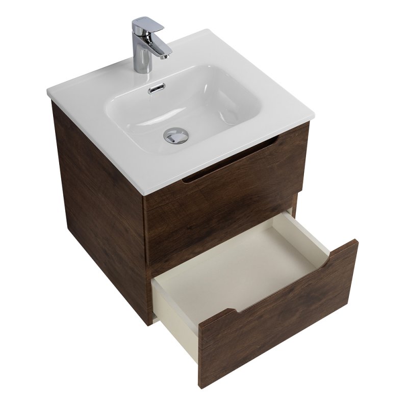 Тумба с раковиной подвесная BelBagno ETNA 50 Rovere Bianco, раковина белая Тумба с раковиной подвесная BelBagno ETNA 50 Rovere Bianco, раковина белая