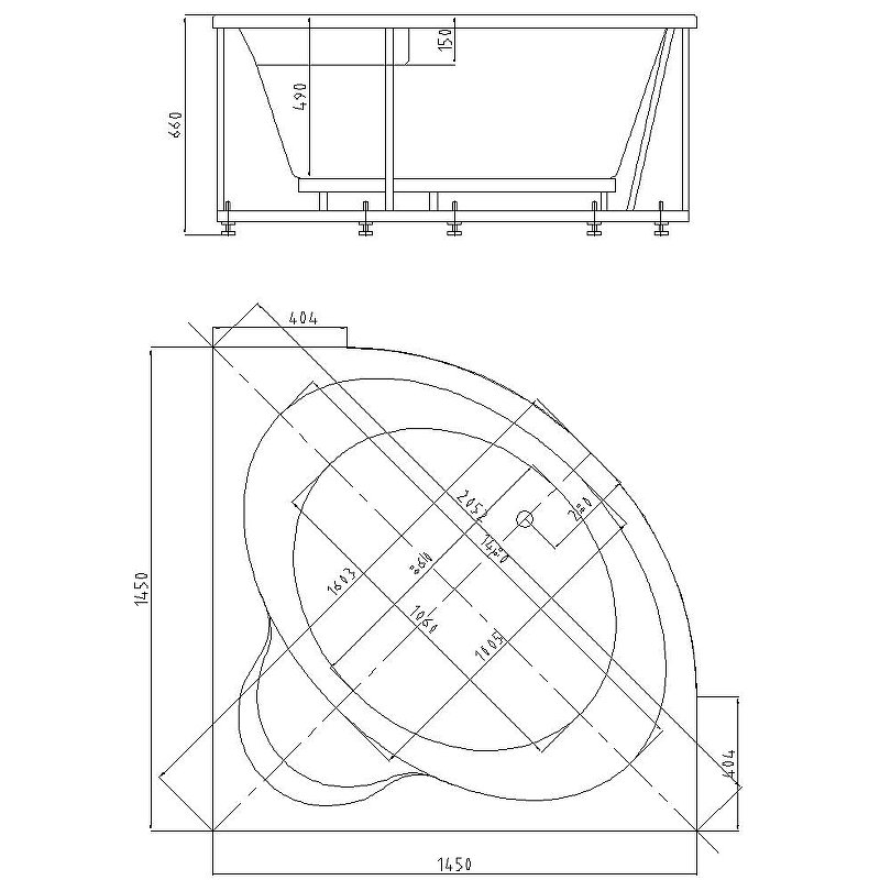 Акриловая ванна Акватек Ума 145х145 UMA145-0000001 Акриловая ванна Акватек Ума 145х145 UMA145-0000001