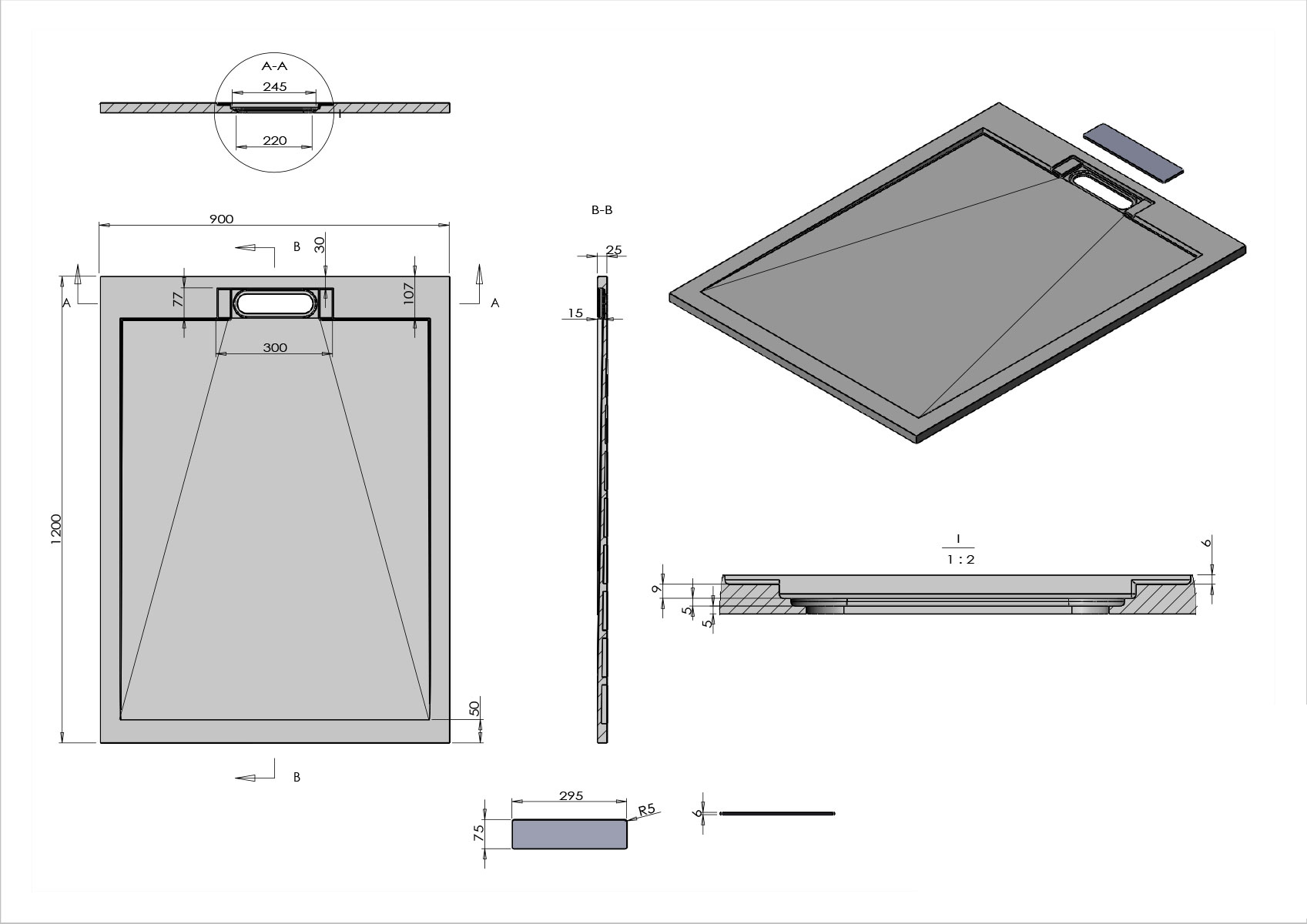 Поддон для душа из искусственного камня VST-4SRL9012W, 1200*900*25, белый матовый Поддон для душа из искусственного камня VST-4SRL9012W, 1200*900*25, белый матовый