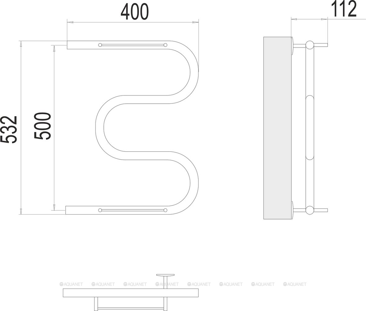 Полотенцесушитель Terminus М-образный с/п (1") 500х400 Полотенцесушитель Terminus М-образный с/п (1") 500х400