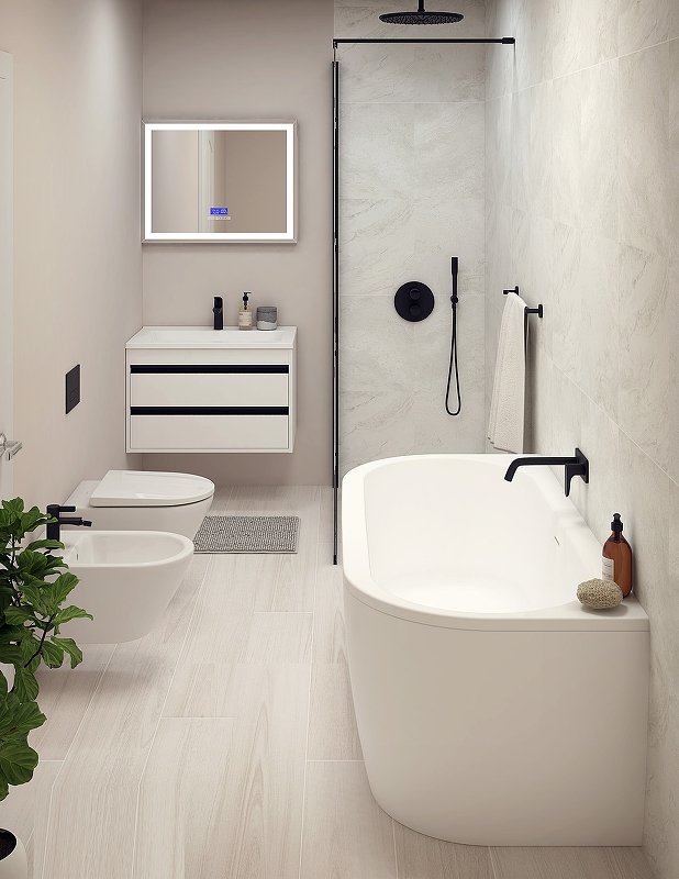 Акриловая ванна CEZARES SLIM WALL-180-80-60-W37-SET Акриловая ванна CEZARES SLIM WALL-180-80-60-W37-SET