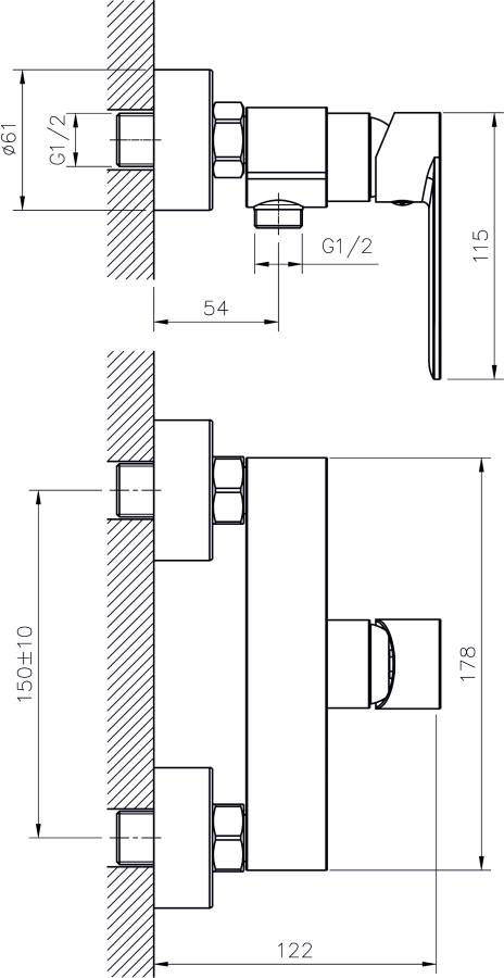 Смеситель для душа RUSH Luson (LU1630-63) Смеситель для душа RUSH Luson (LU1630-63)