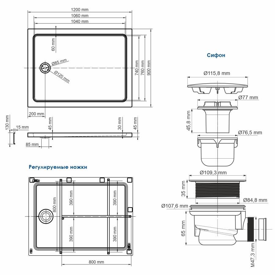 Amper 29T07 Душевой поддон Wasserkraft Amper 29T07 Душевой поддон Wasserkraft