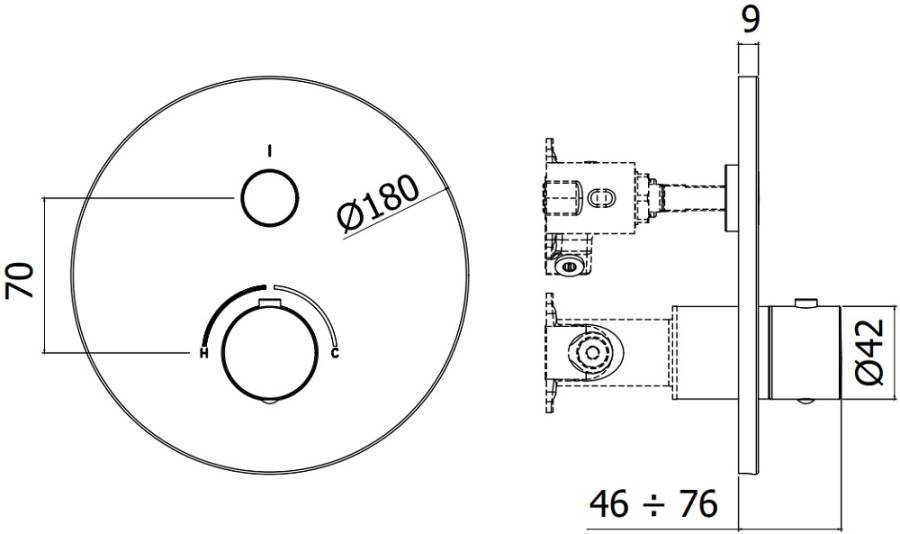 Смеситель для душа Paffoni Compact Box CPM013HGSP Смеситель для душа Paffoni Compact Box CPM013HGSP