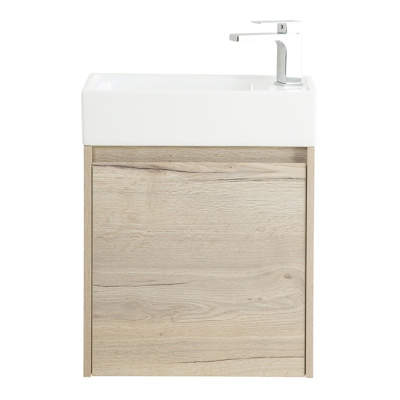 Тумба с раковиной подвесная BelBagno KRAFT MINI 50 Rovere Galifax Bianco левосторонняя, раковина белая Тумба с раковиной подвесная BelBagno KRAFT MINI 50 Rovere Galifax Bianco левосторонняя, раковина белая
