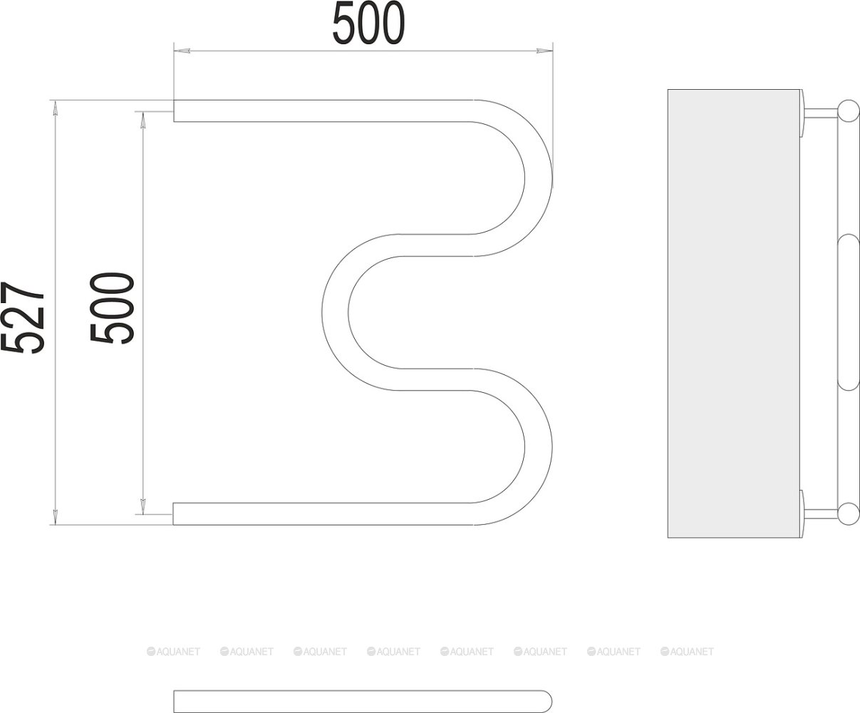 Полотенцесушитель Terminus М-образный (3/4")  500х500 Полотенцесушитель Terminus М-образный (3/4")  500х500