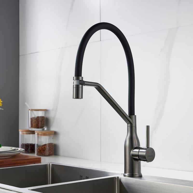 Смеситель для кухни с гибким изливом Shevanik S343T-3 Смеситель для кухни с гибким изливом Shevanik S343T-3