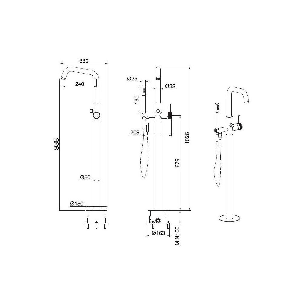 Смеситель для ванны с душем Allen Brau Priority 5.31008-31 (с внутренней частью) черный матовый Смеситель для ванны с душем Allen Brau Priority 5.31008-31 (с внутренней частью) черный матовый