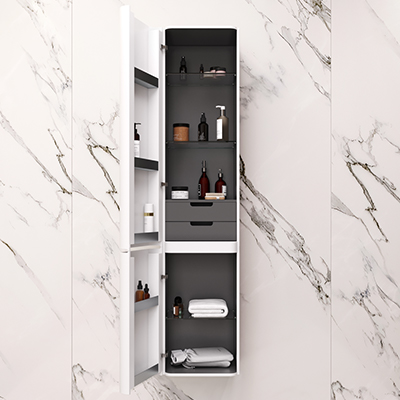 Шкаф-колонна подвесной, 155х40х35 см, белый, M30CHL0406WG