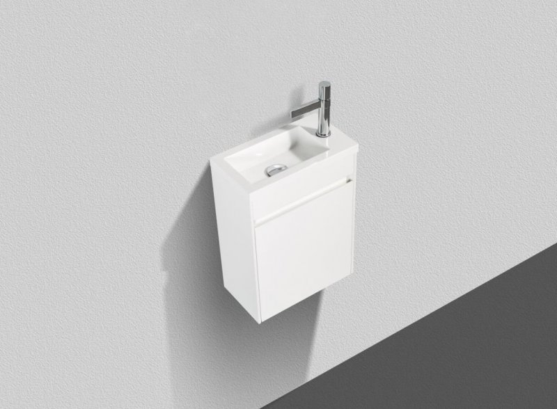 Тумба с раковиной подвесная с дверкой BelBagno PIETRA MINI 40-R Stucco Cemento, раковина белая Тумба с раковиной подвесная с дверкой BelBagno PIETRA MINI 40-R Stucco Cemento, раковина белая