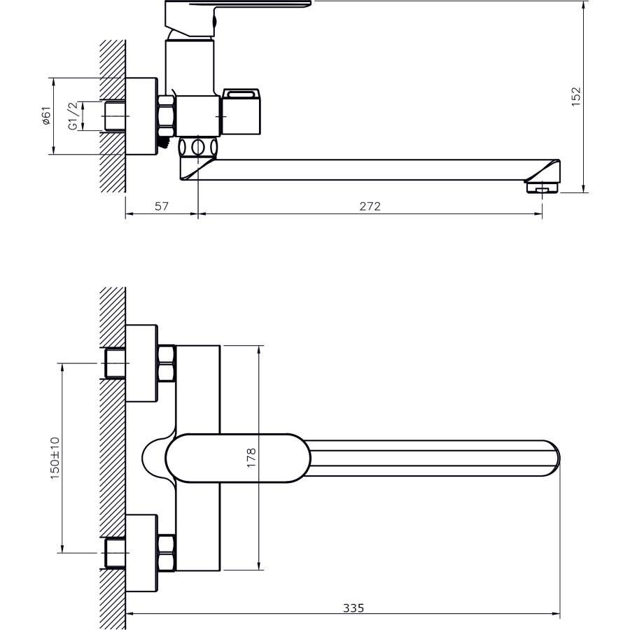 Смеситель для ванны с длинным поворотным изливом RUSH Luson (LU1630-51) Смеситель для ванны с длинным поворотным изливом RUSH Luson (LU1630-51)