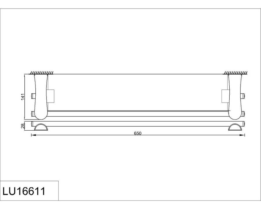Полка стеклянная с бортиком RUSH Luson (LU16611) Полка стеклянная с бортиком RUSH Luson (LU16611)