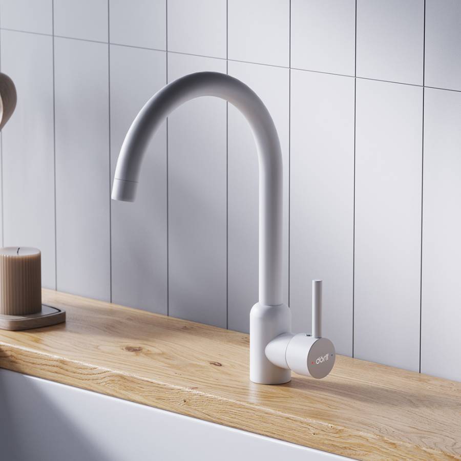 D3007033 Logic кухонный смеситель поворотный, белый D3007033 Logic кухонный смеситель поворотный, белый