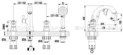 Смеситель Lemark Vintage LM2841B на борт ванны