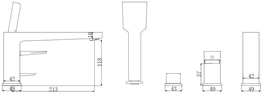 Смеситель на борт ванны OMNIRES SIENA SN7332CR (хром) Смеситель на борт ванны OMNIRES SIENA SN7332CR (хром)