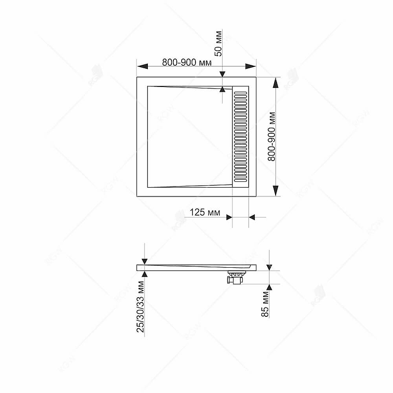 Душевой поддон из искусственного камня RGW Stone Tray STM-G 80x80 14202088-02 Графит Душевой поддон из искусственного камня RGW Stone Tray STM-G 80x80 14202088-02 Графит