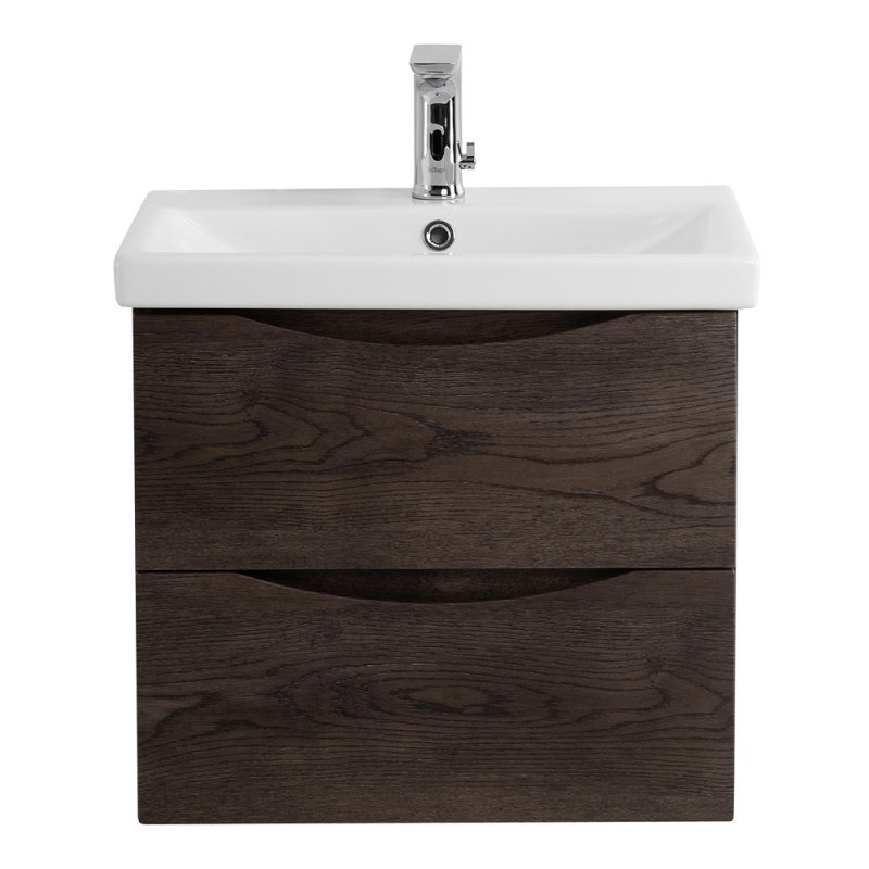 Тумба с раковиной подвесная BelBagno MARINO-CER 70 Rovere Nature Grigio, раковина белая Тумба с раковиной подвесная BelBagno MARINO-CER 70 Rovere Nature Grigio, раковина белая