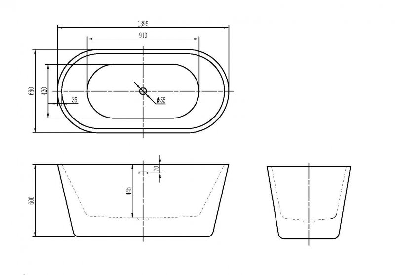 Акриловая ванна BELBAGNO BB306-1775 Акриловая ванна BELBAGNO BB306-1775