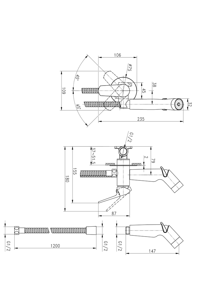 Смеситель с гигиеническим душем FLAVIS Смеситель с гигиеническим душем FLAVIS