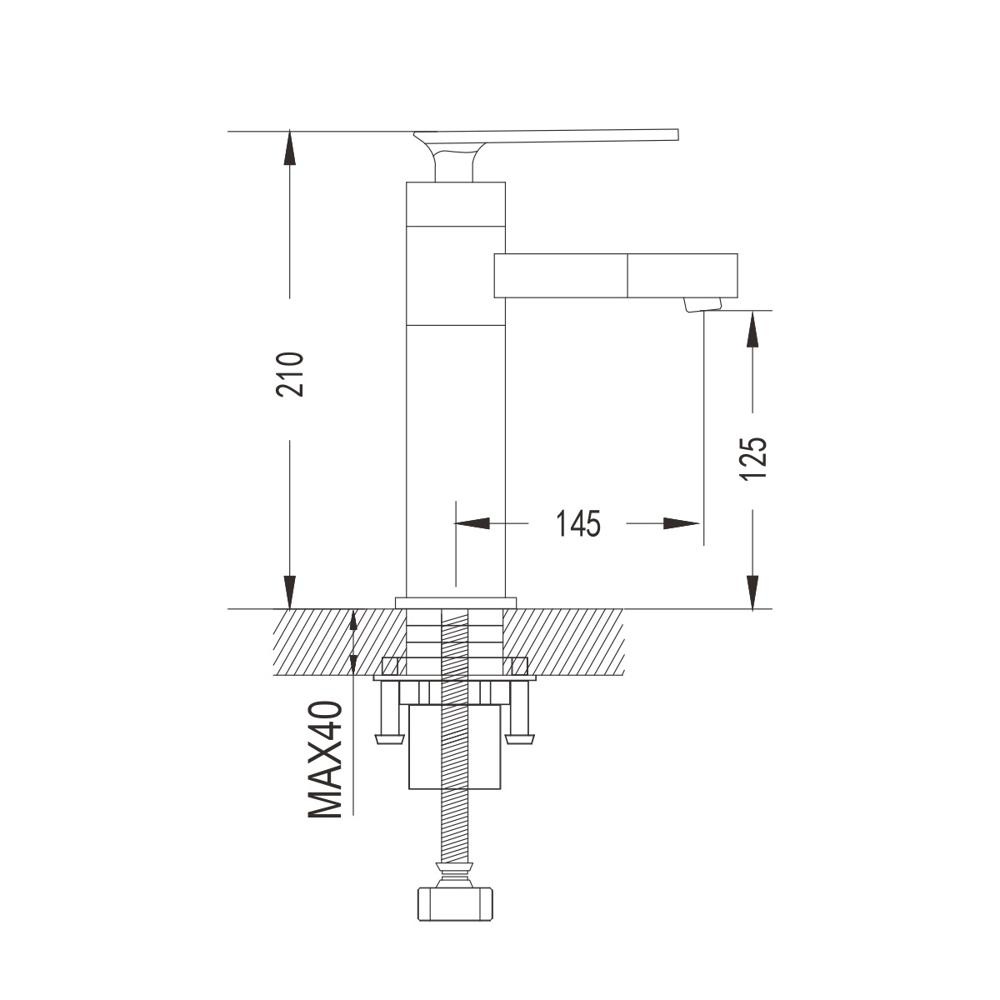 Смеситель для раковины латунь, черный S6601H Смеситель для раковины латунь, черный S6601H